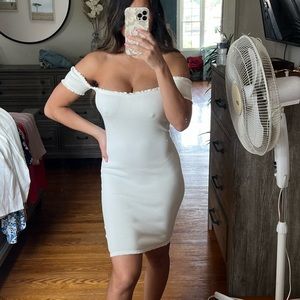 White fox midi dress